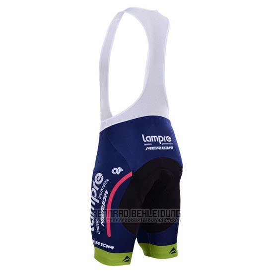 2015 Fahrradbekleidung Lampre Merida Rosa und Blau Trikot Kurzarm und Tragerhose